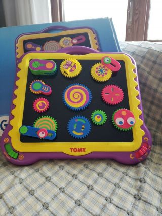 Complete Tomy Gearation Game And Mechanical Magnetic Gear Board