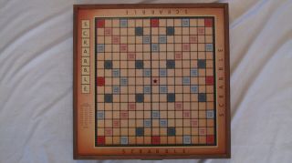 Vintage Deluxe Jumbo Scrabble Wood Board With Turntable By Winning Solutions