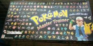 Complete Hasbro Pokemon Master Trainer Game Board 1999 Edition Milton Bradley