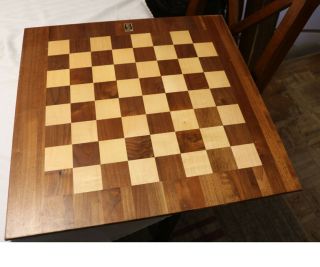 Vintage Hand Made Wood Chess / Checkers Game Board