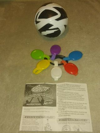 Nerf Cosmic Catch Black/white Ball With All 6 Color Bands & Instructions