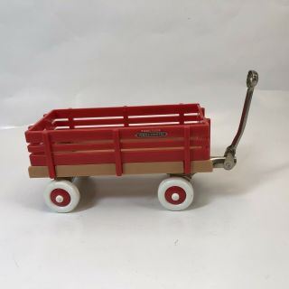 Vintage 1993 Miniature Radio Flyer Town And Country Wagon Red With White Wheels