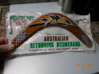 Wooden Australian Returning Boomerang,  Made In Australia