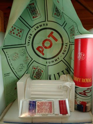 1975 Royal Rummy Poker Set In A Tube Leisure Home Parties Rare (b1)