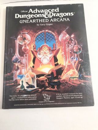 Ad&d Advanced Dungeons And Dragons 1st Edition Unearthed Arcana