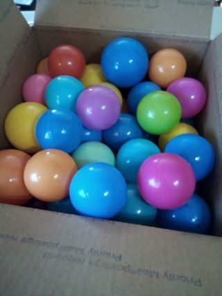 65 Ball - Pit Balls,  Filling A Large Priority Mailing Box Looks.  Any Takers??