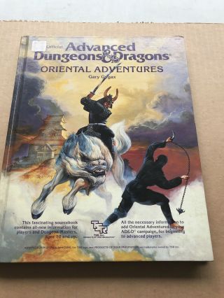 Advanced Dungeons & Dragons: Oriental Adventures By Gary Gygax Tsr 2018 Hc 1985