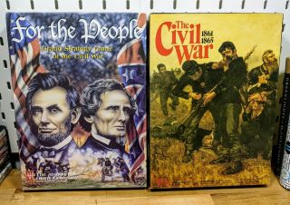 Two Civil War Board Games - For The People Avalon Hill & Victory Games Unpunched