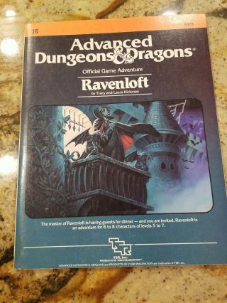 Tsr Advanced Dungeons & Dragons Ravenloft I6 Module 9075 1983