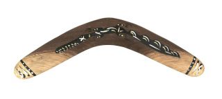 Australian Aboriginal Hand Made Wood Boomerang " Gangulu "