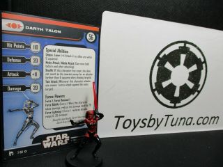 Star Wars Miniatures Darth Talon Legacy Of The Force Sith W/card Mini Rpg Legion