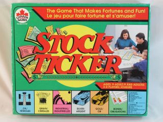 Stock Ticker 1992 Board Game Canada Games 100 Complete Near Bilingual