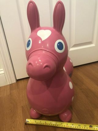 Rody Horse Italy Toddler Blow up Ride - Horse Pink 3