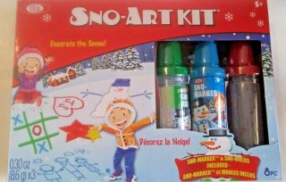Ideal Sno Art Kit Kids Outdoor Snow Activity Snowman Star Molds 3 Snow Markers
