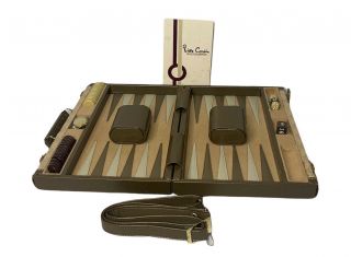 Vintage Pierre Cardin Backgammon Travel Briefcase Set Retro 1970 