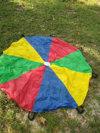 6 Foot Play Parachute With 8 Handles - Multicolored Parachute For Kids