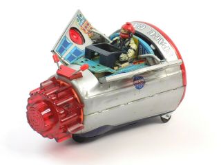 Vtg Sh Horikawa Nasa Space Capsule Tin Toy Battery - Operated