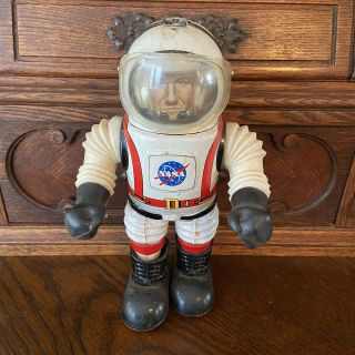 Vintage Marx 1968 Colonel Hap Hazzard Nasa Space Moon Astronaut Tin Toy Robot