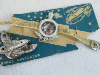 Vintage 1950’s Tom Corbett Space Cadet Wrist Compass And Pin