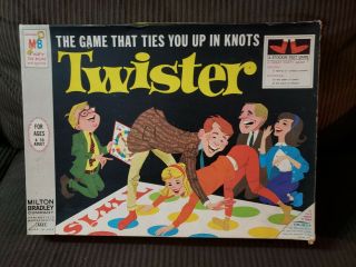 , Vintage 1966 Twister Board Game,  Milton Bradley Complete Mat