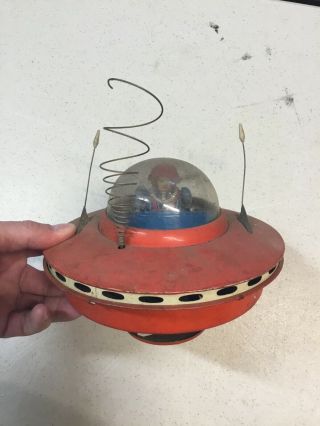 Vintage KO.  YOSHIYA Flying Saucer UFO Tin Toy From 1950s (Made In Japan) 2