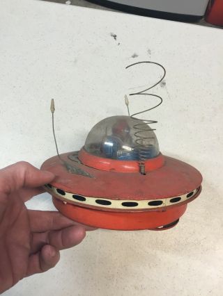 Vintage KO.  YOSHIYA Flying Saucer UFO Tin Toy From 1950s (Made In Japan) 3