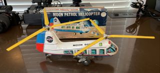 Vintage Marx Tin Litho Wind Up Toy Helicopter Nasa Moon Scout