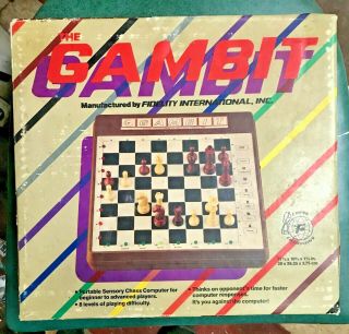 Vintage 1988 The Gambit Portable Sensory Chess Computer Perfectly Preserved