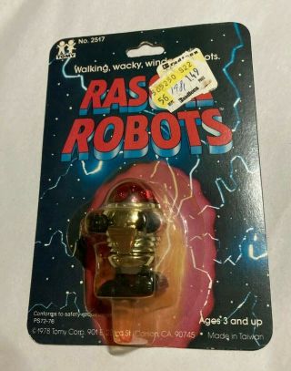 Vintage Tomy 1978 Rascal Robots Wind Up Robot - On Card/ Clister - Cgc?