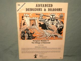 Ad&d 1st Edition Module - T1 The Village Of Hommlet (rare Monochrome From 1979)
