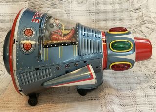 Vintage Space Capsule 5 Tin Toy Battery Operated Japan Pat 219228
