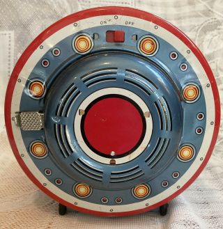Vintage Space Capsule 5 Tin Toy Battery Operated Japan Pat 219228 5
