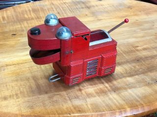 Vintage 1950’s Yoshiya Ko Japan Robot Space Dog Red Tin Litho Friction Toy
