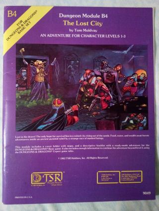 Dungeons And Dragons B4 The Lost City 1st Print