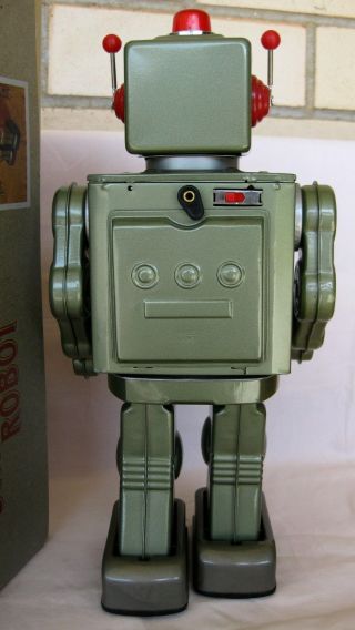 STAR STRIDER ROBOT - JAPAN HORIKAWA Tin Toy - METALLIC GREEN Version 5