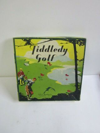 Tiddledy Tiddly Wink Golf Board Game Milton Bradley 1932 Dexterity