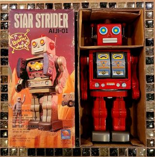 Star Strider Robot Aiji - 01 Horikawa Tin Toy - Japan Red