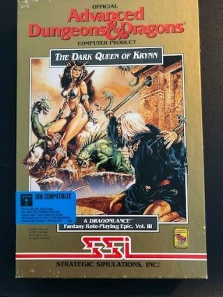 Ad&d The Dark Queen Of Krynn - Complete - Very Good - Ibm/compatibles 5.  25 " Disk