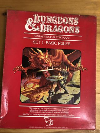 Dungeons & Dragons Basic Rules Set 1 1983 Complete Die In Plastic.