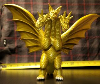 1998 Bandai Toho Godzilla Greenish Gold King Ghidorah 8 " Vinyl Figure 61504