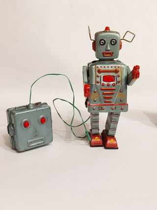 Drummer Robot Nomura Japan Vintage Tin Toy Battery Operated Space
