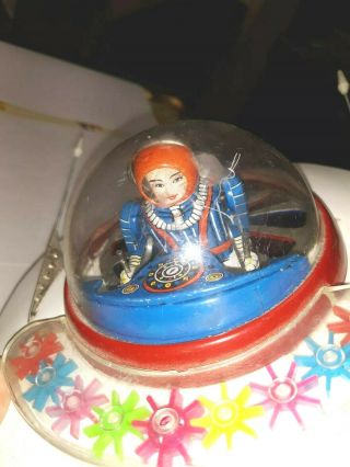 K.  O.  Japan Flying Saucer Ufo Space Pilot Tin Lithographed Battery Operated