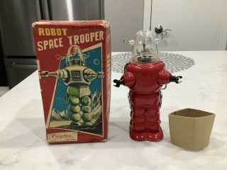 Vintage 1950s Cragstan Japan Robby Robot Space Trooper,  Red,  Nm