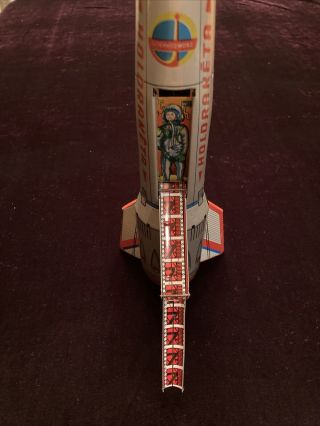 Vintage Hungarian Rocket Holdraketa 1960 Wind Up Friction Toy 036 3