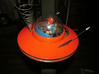 Ko Yoshiya Tin Toy Flying Saucer With Pilot Made In Japan 1956 5 Day