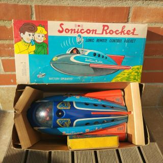 1959 Old Stock Sonicon Rocket Space Japan Tin