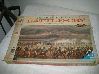 Battle Cry Milton Bradley American Heritage Vintage Board Game Civil War 1961