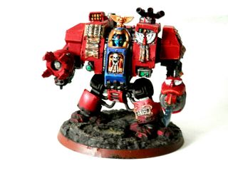 A3 Warhammer Space Marines Blood Angels Army - Painted Librarian Dreadnought