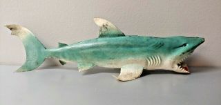 Great White Shark " Jaws " Rubber Toy Hong Kong 12” Vintage Old Rare
