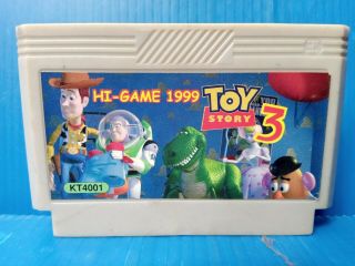 Rare Vintage Famiclone Toy Story 3 Kt - 4001 Hack Old Famicom Nes Cartridge